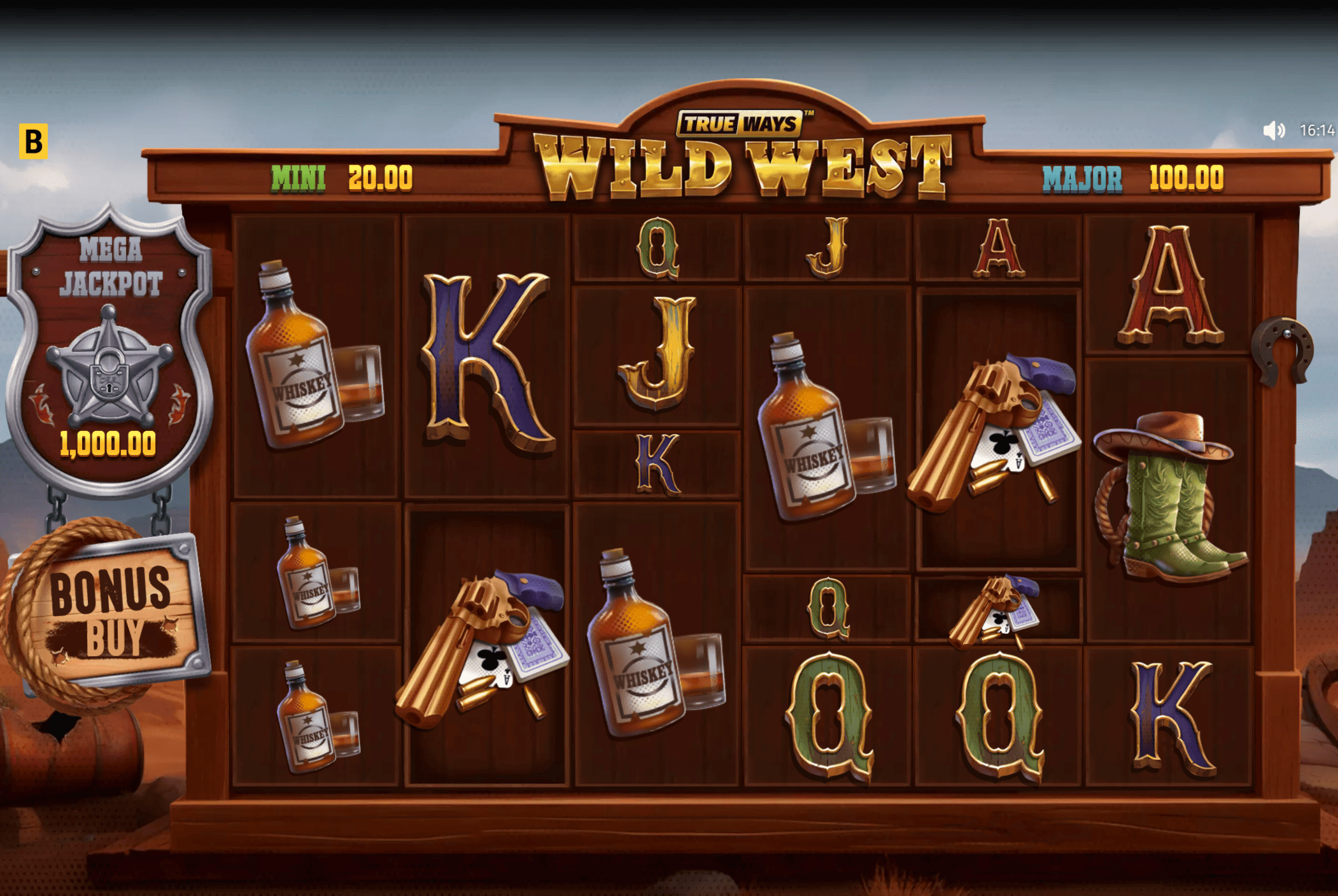 Интерфейс игрового автомата Wild West Gold